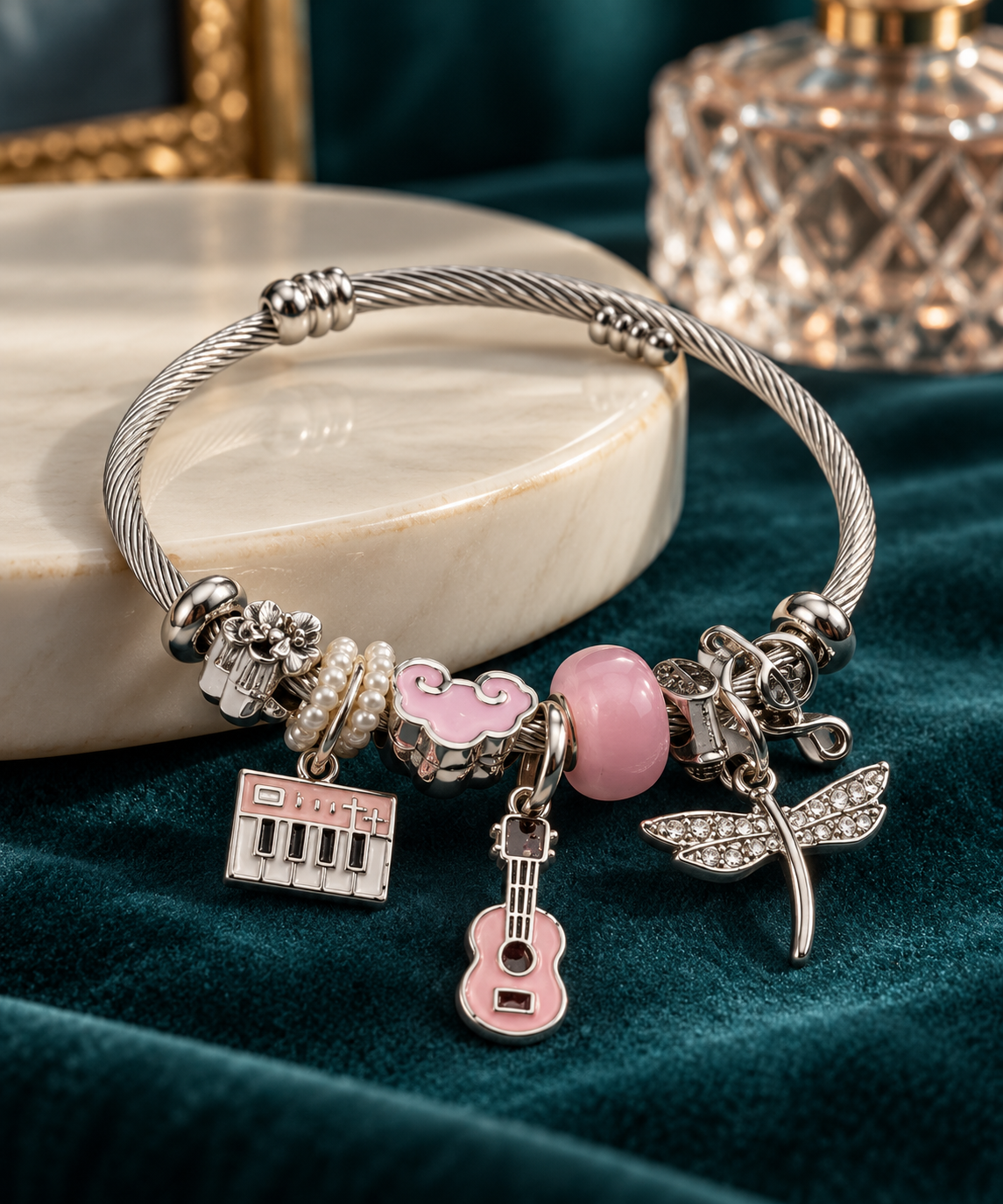 Pembe Müzik Charm Bileklik