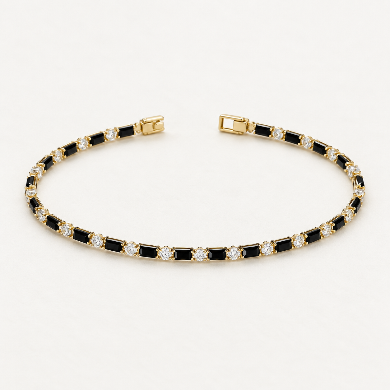 Siyah Baget Taş Bileklik – Gold/Siyah