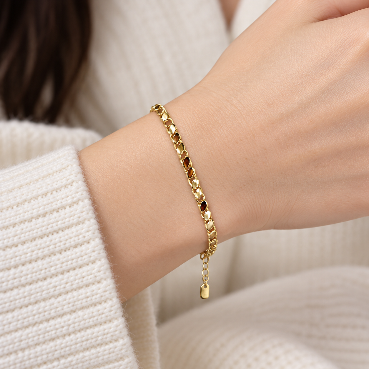 Düz Zincir Bileklik – Gold
