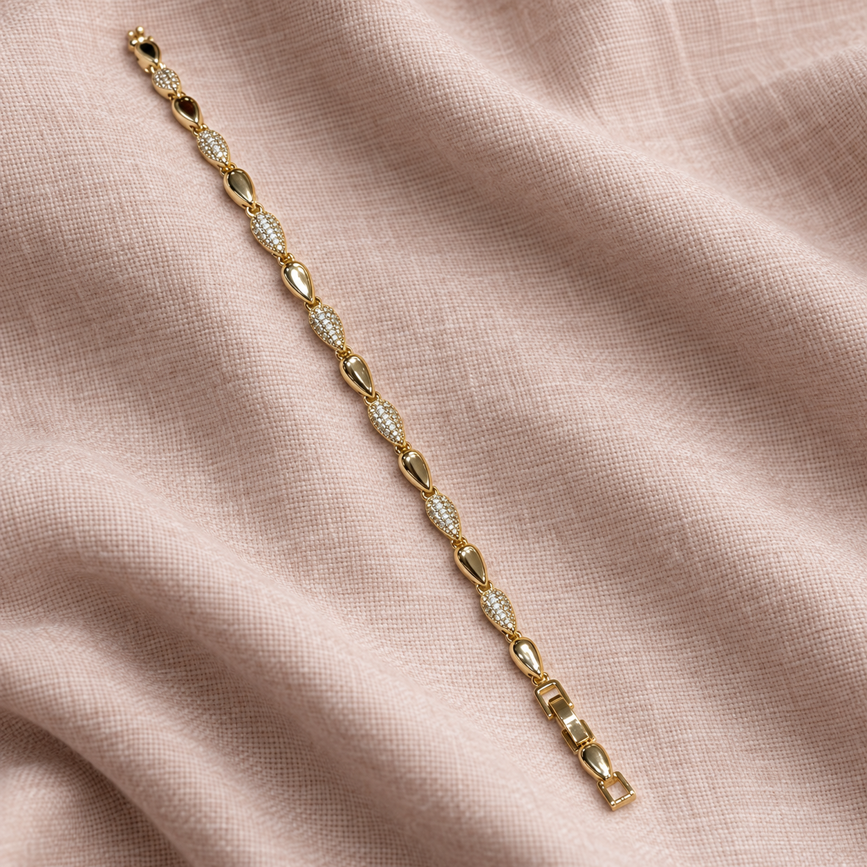 Damla Detaylı Taş Bileklik – Gold
