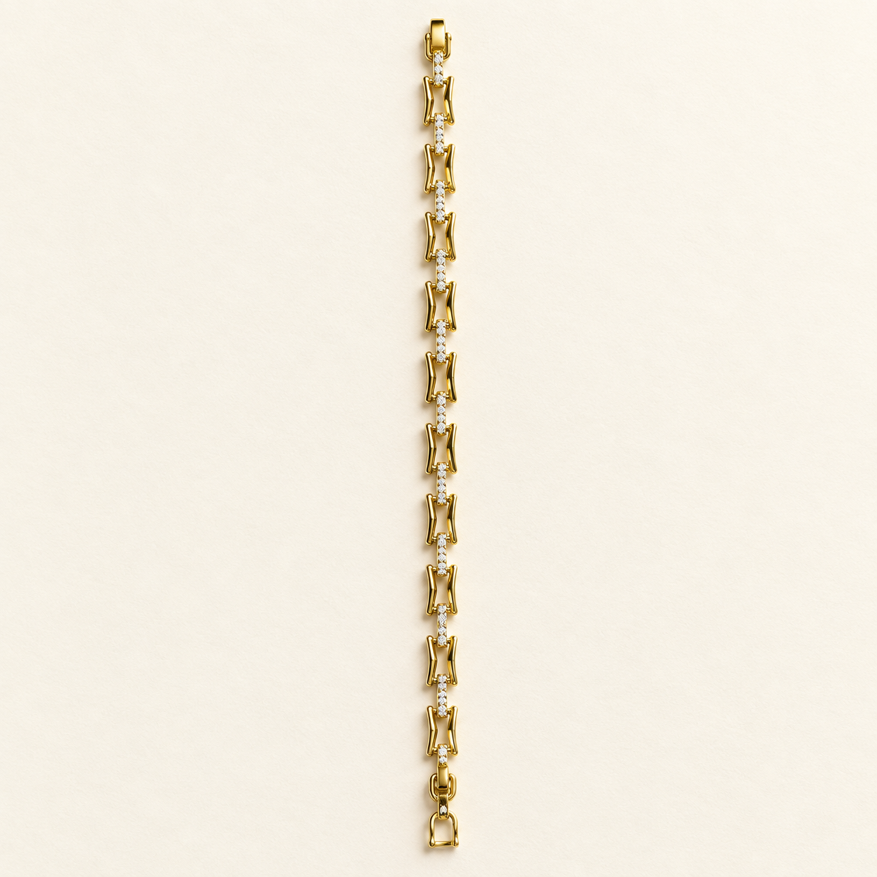 H Motifli İnce Bileklik – Gold