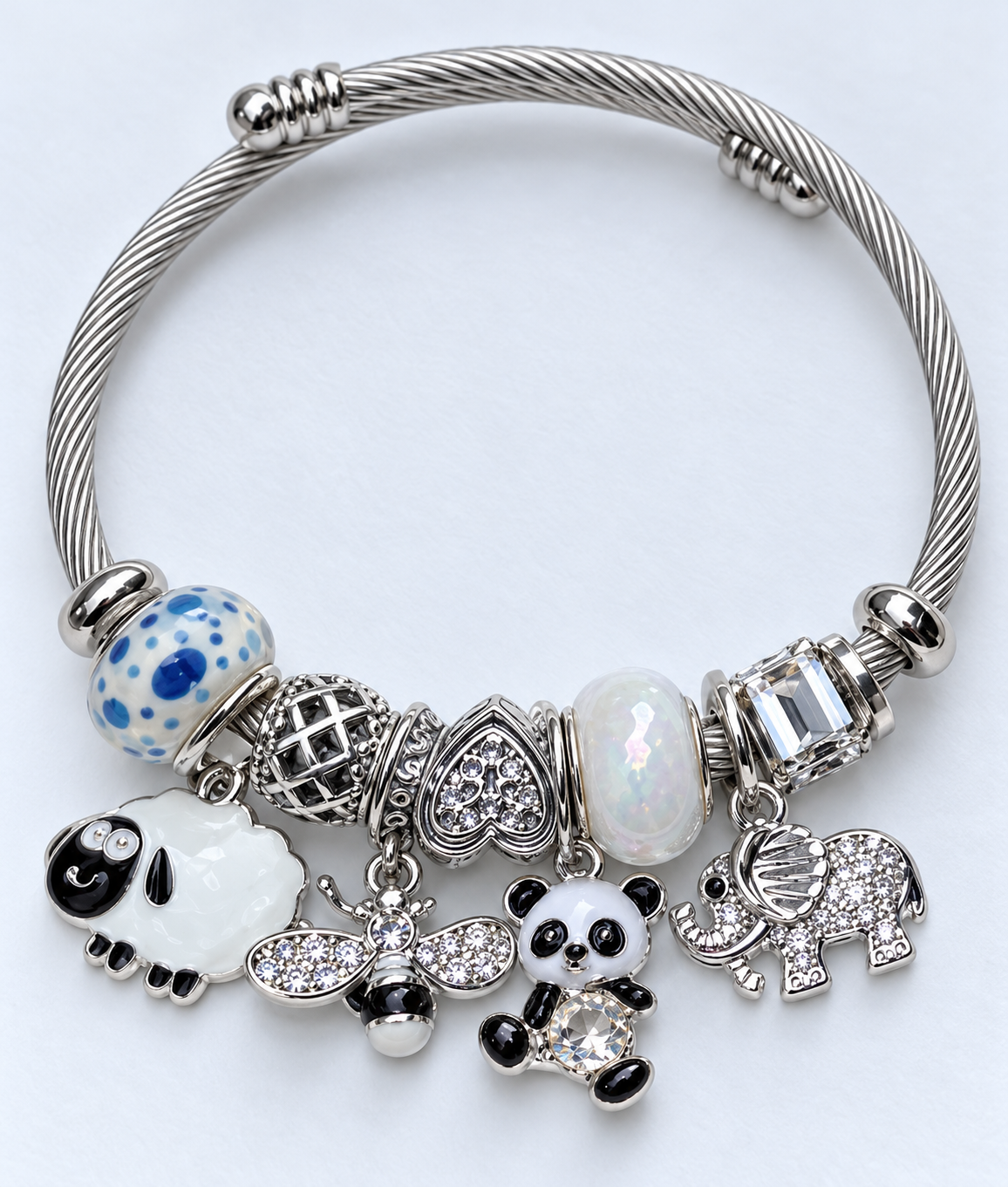 Beyaz Panda Charm Bileklik