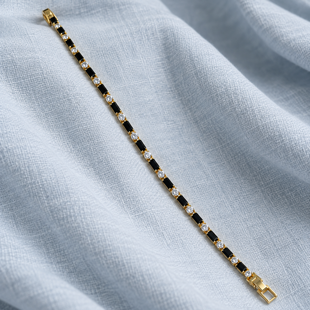 Siyah Baget Taş Bileklik – Gold/Siyah