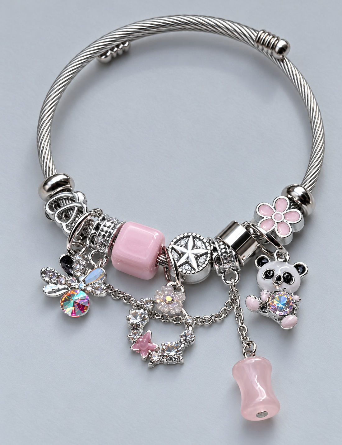 Pembe Panda Charm Bileklik