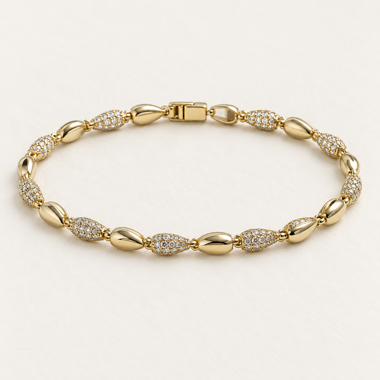 Damla Detaylı Taş Bileklik – Gold