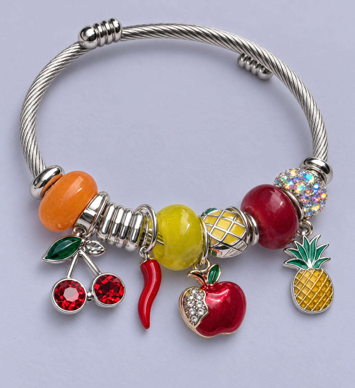 Renkli Meyve Charm Bileklik – Canlı