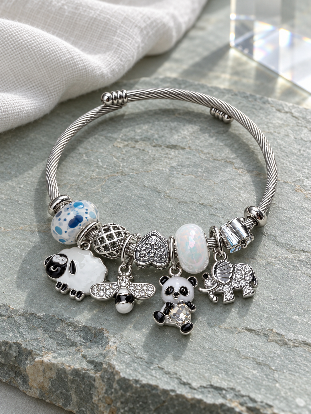 Beyaz Panda Charm Bileklik