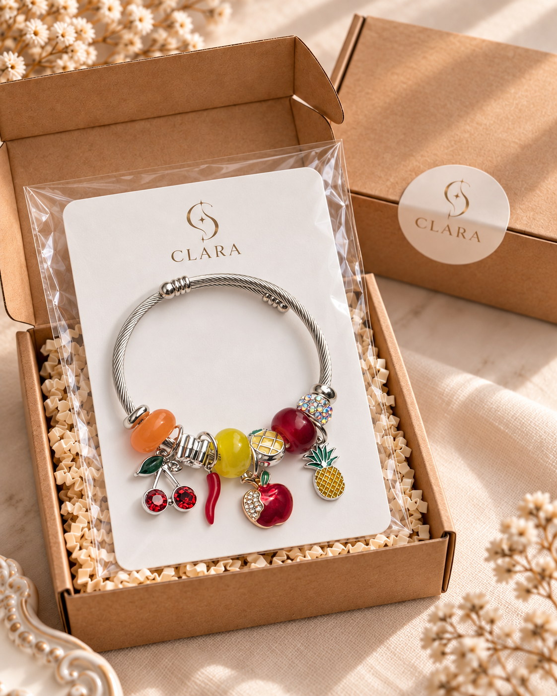Renkli Meyve Charm Bileklik – Canlı