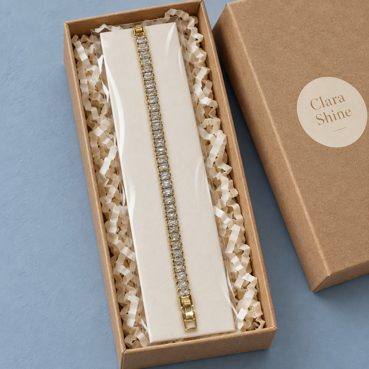 Sıralı Baget Taş Bileklik – Gold