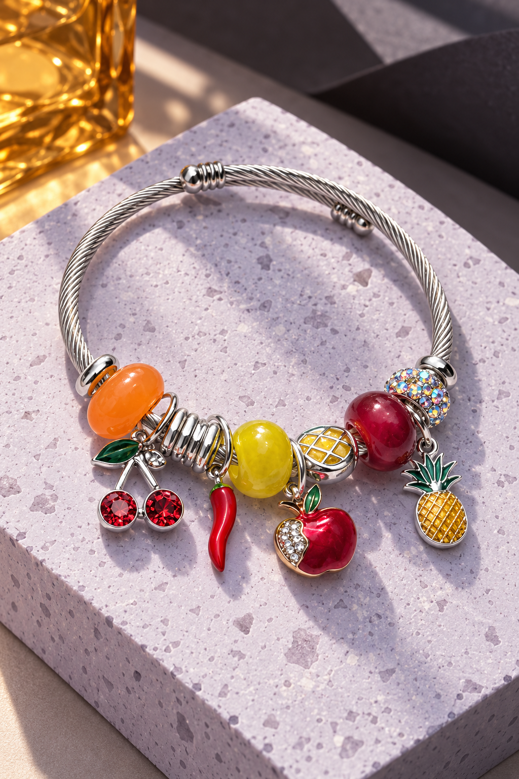 Renkli Meyve Charm Bileklik – Canlı