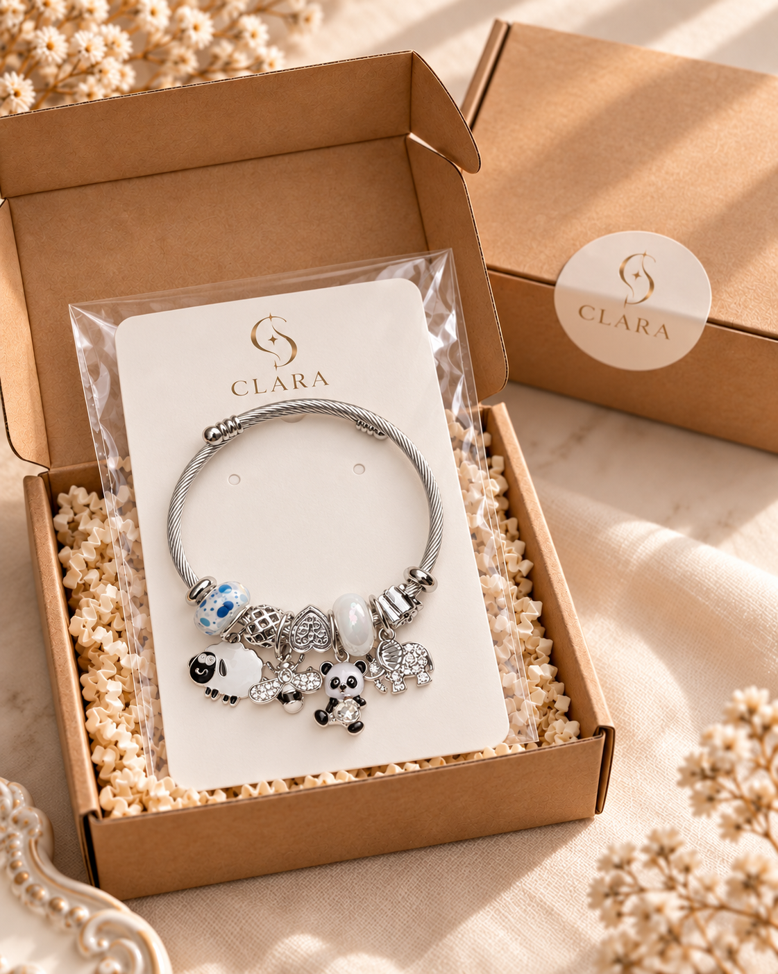 Beyaz Panda Charm Bileklik